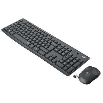 Mk295 silent wireless combo tastiera mouse incluso ufficio rf wireless azerty belga grafite