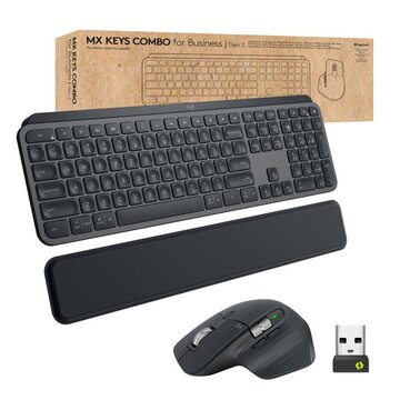 Logitech MX Keys Combo for Business Gen 2 Mouse incluso RF Wireless + Bluetooth QWERTY Italiano Grafite