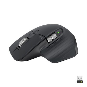 Logitech MX Master 3S Mano destra Wireless a RF + Bluetooth Ottico 8000 DPI