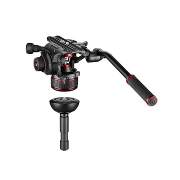 Manfrotto Nitrotech 612 Aluminium testa per treppiede Nero Alluminio 1/4, 3/8