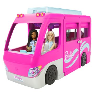 Mattel Barbie Camper dei Sogni - Veicolo con Scivolo e Piscina - 2 Cuccioli - 7 Aree Gioco - Alto 76 cm - 60+ Accessori - Regalo per Bambini 3+ Anni