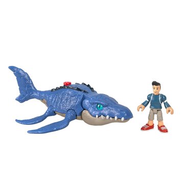 Imaginext jurassic world camp cretaceous mosasaurus & kenji