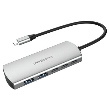 MEDIACOM MD-C324 hub di interfaccia USB 2.0 Type-C 5000 Mbit/s Alluminio