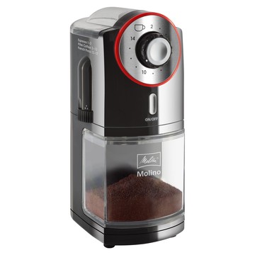 Melitta Molino 100W Nero, Rosso, Acciaio inossidabile