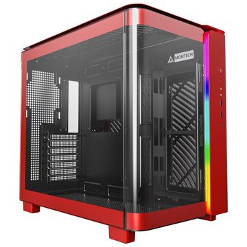 King 95 midi tower, vetro temperato, argb - rosso red