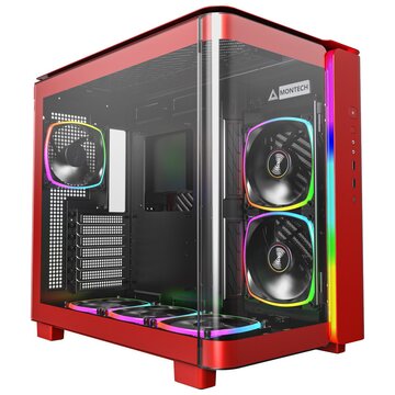 King 95 pro midi tower, vetro temperato, argb - rosso red con 6 ventole rgb