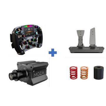 Moza Racing Formula Light BUNDLE COMPLETO - R12 Interasse trasmissione diretta (12Nm) + MOZA FSR volante formula high-end (28 cm) + Pedaliera MOZA SR-P + Kit accessori MOZA SR-P