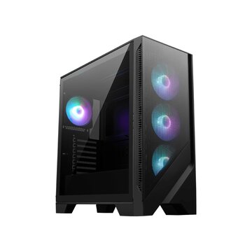 Mag forge 320r airflow computer case micro tower nero, trasparente