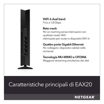 Netgear EAX20 Ripetitore WiFi Mesh a 4 stream