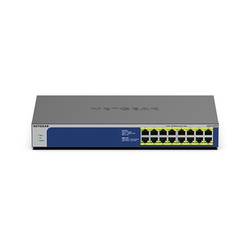 Netgear GS516PP Non gestito Gigabit PoE Blu, Grigio