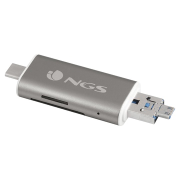 NGS ALLYREADER Lettore di schede USB/Micro-USB Grigio, Bianco