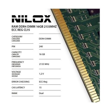 Nilox DDR4 16GB 2133MHZ ECC REG CL15