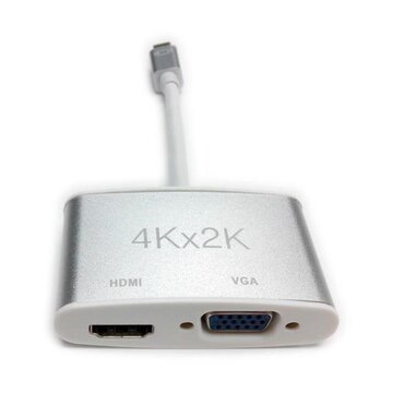 Minidp m - vga/hdmi f 01 m mini displayport hdmi + vga (d-sub) grigio