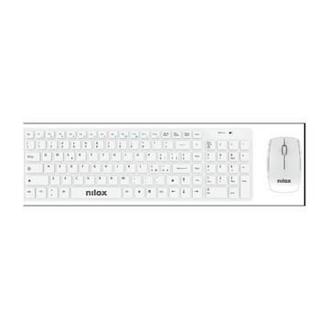 Nilox NXKMWW00005 Kit Tastiera + Mouse Wireless Bianco
