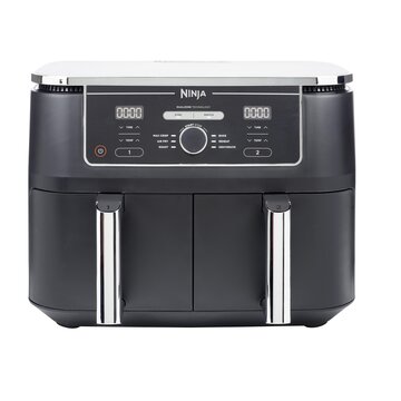 Ninja Foodi Max Dual Zone Friggitrice ad Aria digitale, 2 Cestelli Antiaderenti, 9.5L, 6 in 1, Massima Croccantezza, Frigge Senza Olio, Arrostisce, Cottura Forno, Disidrata, 8 Porzioni AF400EU