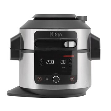Ninja Foodi Multicooker con Coperchio SmartLid, 11 Funzioni di Cottura Intelligente, 6L, Pentola a Pressione, Friggitrice ad Aria, Cottura a Vapore, Lenta, al Forno, Griglia, Acciaio Inox