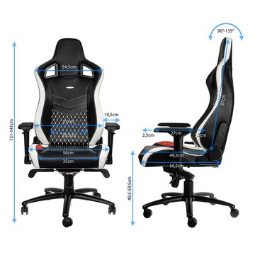 Noblechairs EPIC Real Leather Gaming Chair - Nero/Bianco/Rosso