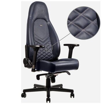 ICON Real Leather Gaming Chair - Blu notte/Grafite