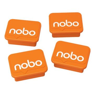 Nobo Haftmagnet Orange, 4 Stück Magnete per lavagna bianca