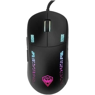 Mouse gaming loop cavo usb nero e grafiche rosa/azzurro 9 pulsanti