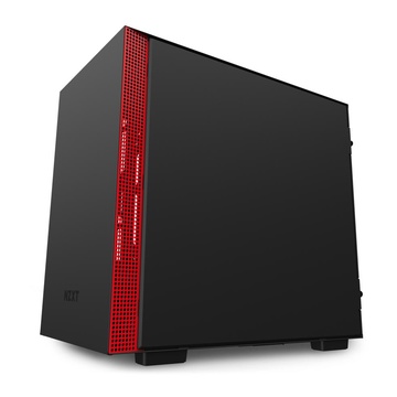 NZXT H210i Matte Black Red Mini-Tower Nero, Rosso