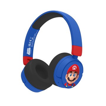 Technologies super mario sm1001 cuffia e auricolare con cavo e senza cavo a padiglione giocare usb tipo-c bluetooth blu, rosso