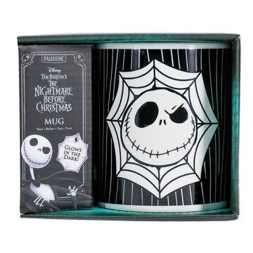 Jack skellington glow in the dark mug tazza nero, bianco universale 1 pz