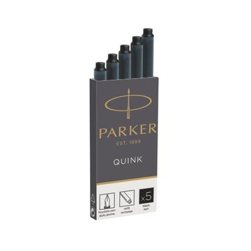 Quink inktpatronen zwart, doos met 5 stuks ricaricatore di penna nero 5 pezzo(i)