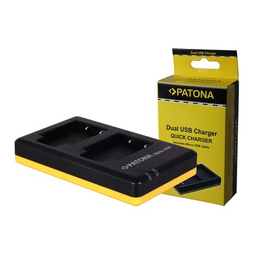 Patona Caricabatterie USB da Auto 2 Batterie per CoolPix