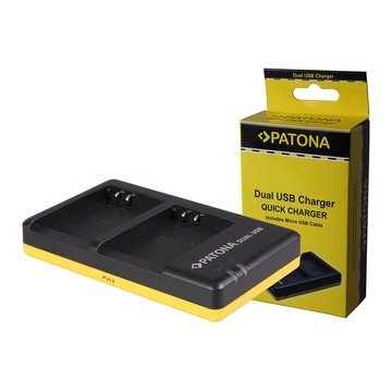 Patona Caricabatterie DUAL USB 5V per Olympus
