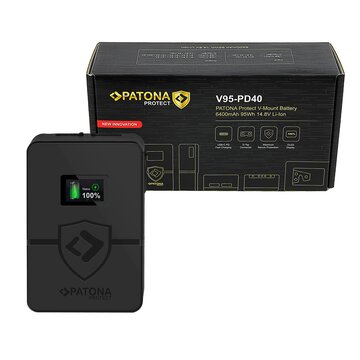 Patona Protect V-Mount V95-PD40 PD40W Ingresso USB-C Display OLED 95Wh