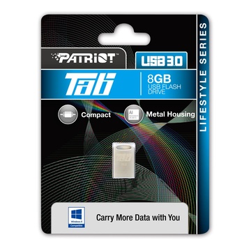 Patriot PSF8GTAB3USB Tab 8 GB USB A 3.2 Gen 1 (3.1 Gen 1) Metallico