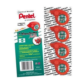 Pentel 0100819 nastro di correzione Rosso 10 m