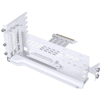 Staffa scheda video verticale premium + cavo riser pcie 4.0 x16, drgb - 220 mm, bianco