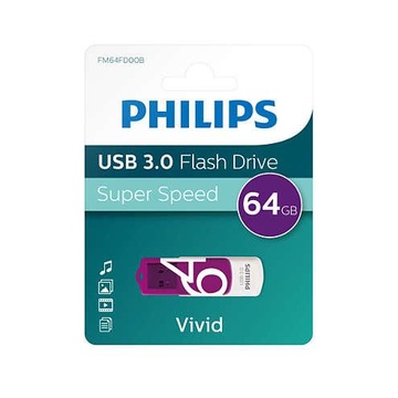 Philips FM64FD00B USB 64 GB USB A 3.2 Gen 1 (3.1 Gen 1) Porpora, Bianco