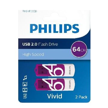 Philips FM64FD05D unità flash USB 64 GB USB tipo A 2.0 Viola, Bianco