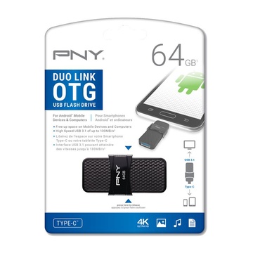 PNY Duo Link 64GB 3.0 (3.1 Gen 1) USB Type-C Nero