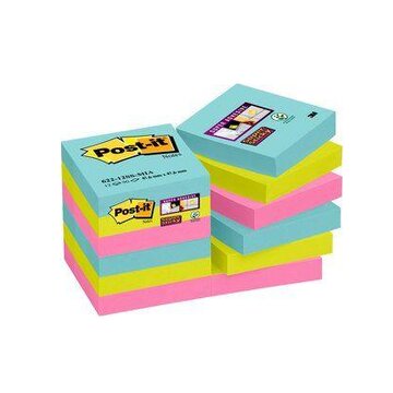 Post-it 3M 622-12SS-MIA Pouch autoadesiva Quadrato Blu Rosa Giallo Autoadesivo