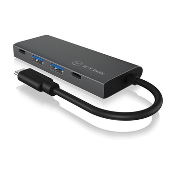 RaidSonic IB-HUB1428-C31 hub di interfaccia USB 3.2 Gen 2 Type-C 10000 Mbit/s Antracite, Nero