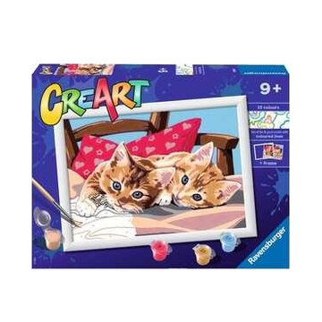 Ravensburger CreArt Two Cuddly Cats Colore per kit di verniciatura in base ai numeri