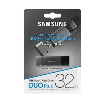 Samsung DUO Plus unità flash USB 32 GB USB C 3.2 Gen 1 (3.1 Gen 1) Nero, Grigio