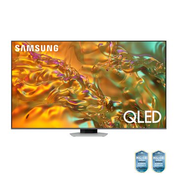 Q80d tv qled 4k 65” qe65q80datxzt smart tv wi-fi eclipse silver 2024, processore nq4 ai gen2, 4k ai upscaling, simple chamfer design, dolby atmos