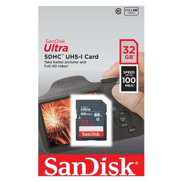 SanDisk Ultra 32GB SDHC Mem Card 100MB/s UHS-I Classe 10