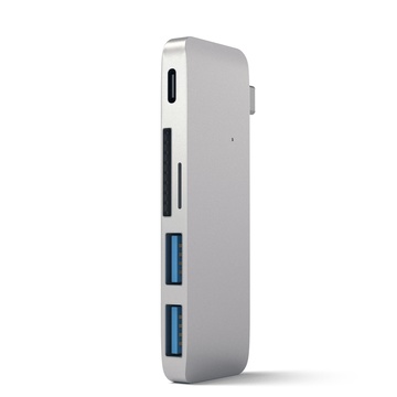 Satechi Hub 3 in 1 Tipo-C USB 3.0 in Alluminio Con Porta di Ricarica USB-C per MacBook 2015/2016/2017 da 12 pollici