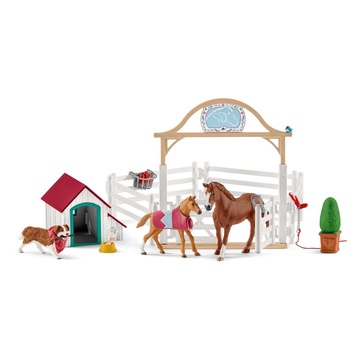 Schleich Horse Club Hannah’s guest horses with Ruby the dog