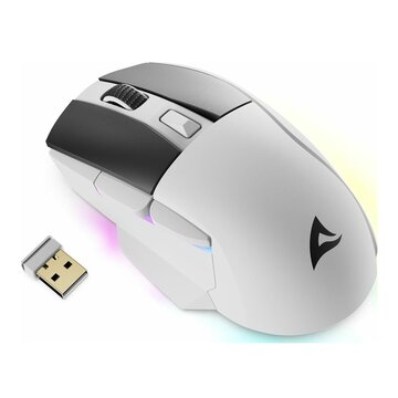 Sgm50w gaming mano destra rf wireless + usb type-a ottico 6400 dpi bianco