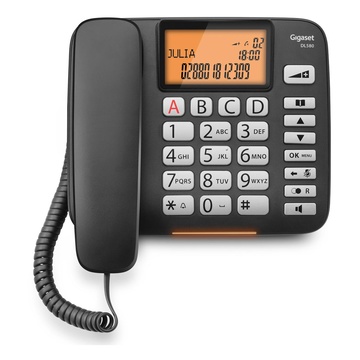 Siemens Gigaset DL580 Telefono analogico Nero