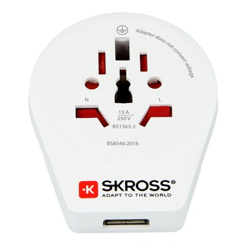 Skross Hama World to Europe USB adattatore per presa di corrente Bianco