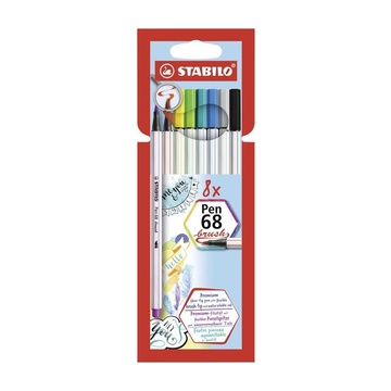 STABILO Pen 68 brush marcatore Multicolore 8 pezzo(i)