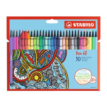 STABILO Pen 68 Cardboard Wallet marcatore Medio Multicolore 30 pezzo(i)